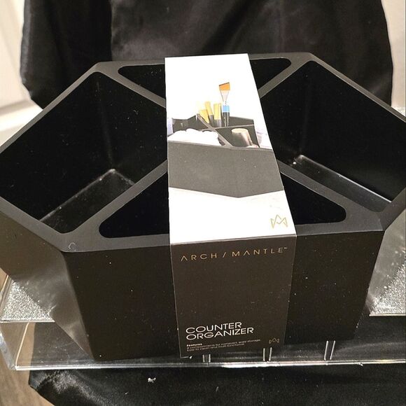 Arch/Mantle Multi-Functional Marble Counter Organizer- Black - Picture 4 of 8